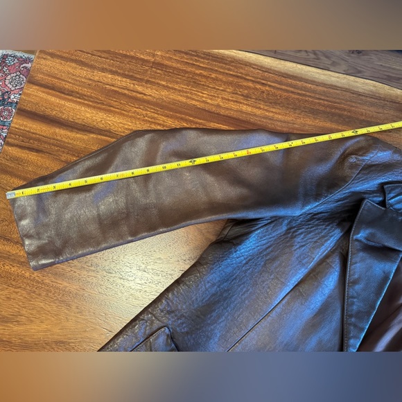 Vintage New Generation by Grais Brown Genuine Leather Jacket Blazer Size 46 - Picture 12 of 14